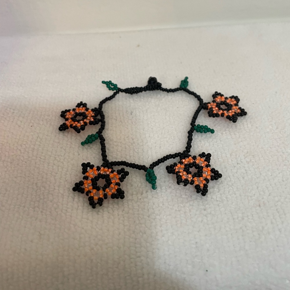 Huichol Beaded Flower Bracelet